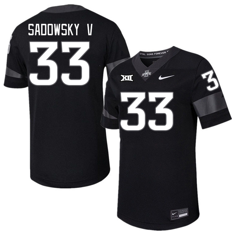 Men #33 Jack Sadowsky V Iowa State Cyclones College Football Jerseys Stitched-Black